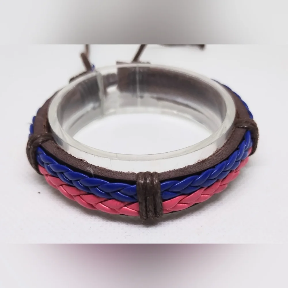 Men's‎ Bracelet Leather Braided Layered Brown New f52